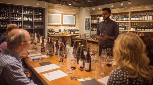 Sommelier håller vinprovning för nybörjare på Stockholm Wine Club