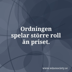 Ordningen spelar större roll än priset.