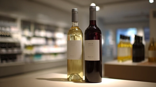 Flaskor med grekiskt vin i prisklassen 120–200 kr uppställda på en butikshylla