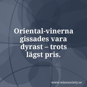Oriental-vinerna gissades vara dyrast – trots lägst pris.