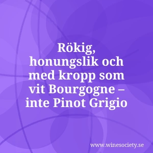 Rökig, honungslik och med kropp som vit Bourgogne – inte Pinot Grigio