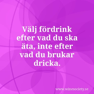 Välj fördrink efter vad du ska äta, inte efter vad du brukar dricka.