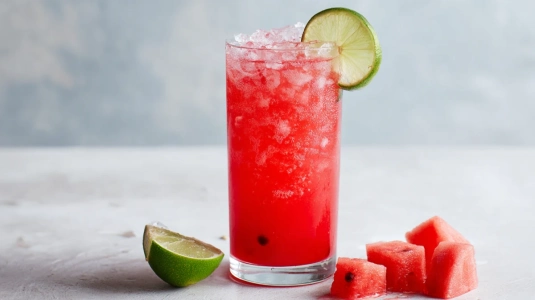 Vattenmelon agua fresca med tequila och krossad is