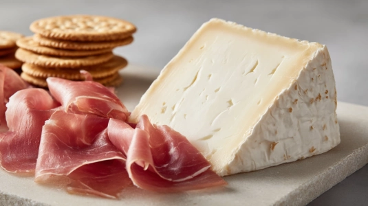 Brie med prosciutto på kex