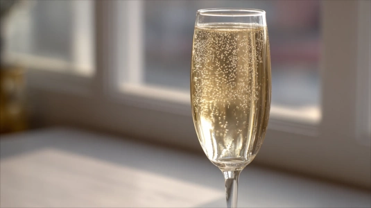 Champagneglas med bubbel