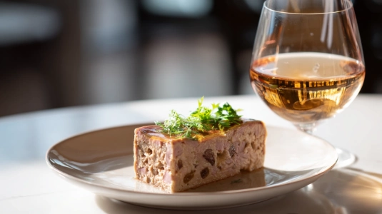 Foie gras terrin med glas Sauternes
