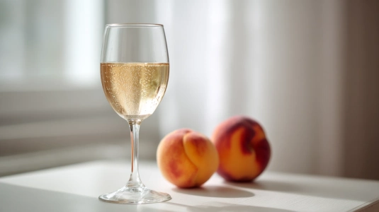 Glas Moscato d'Asti med persika
