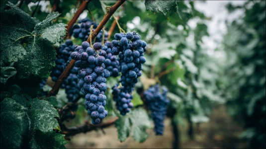 Syrah vindruvor i europeisk vingård
