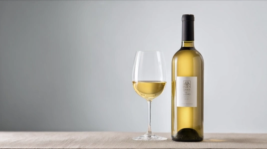 Flaska Verdicchio dei Castelli di Jesi med glas